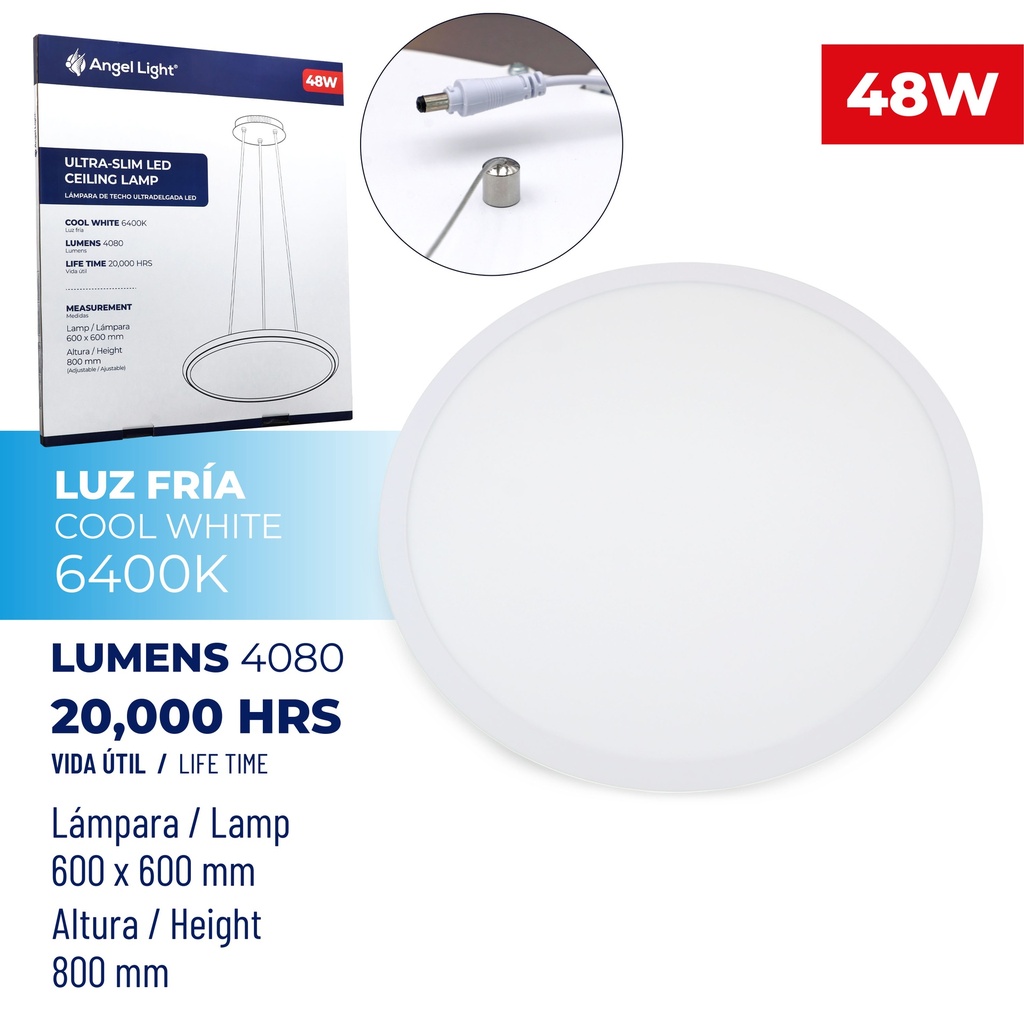 PANEL LED DE TECHO 48W BLANCO 85-265V 4-755