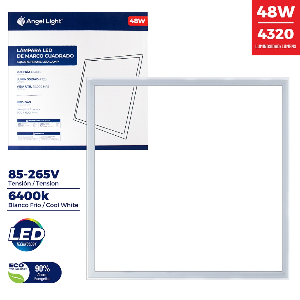 LAMPARA LED T/MARCO EMPOTRAR 48W 85-265V 4-760