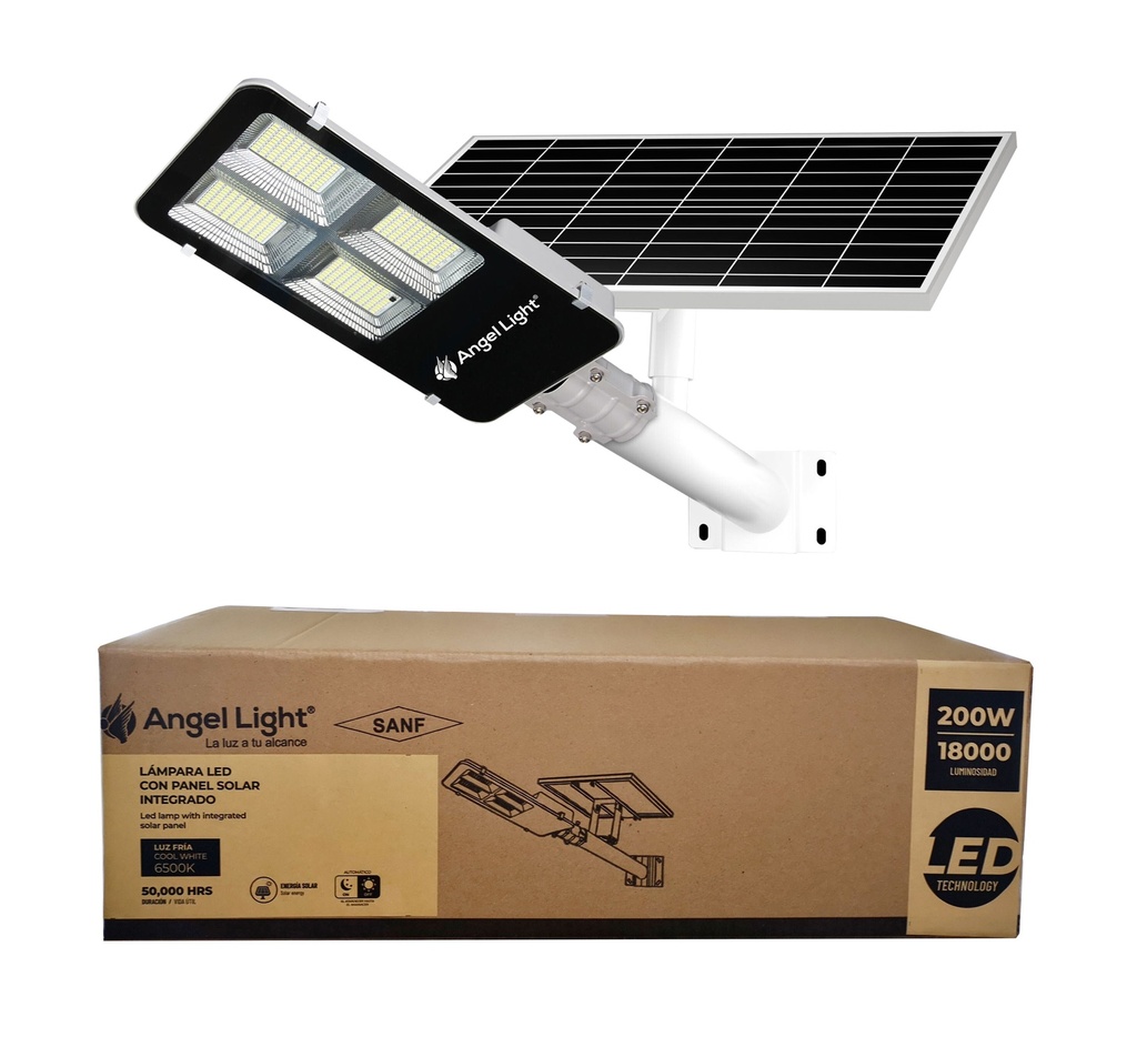 LAMPARA EXT LED 200W C/PANEL SOLAR 85-265V 4-774