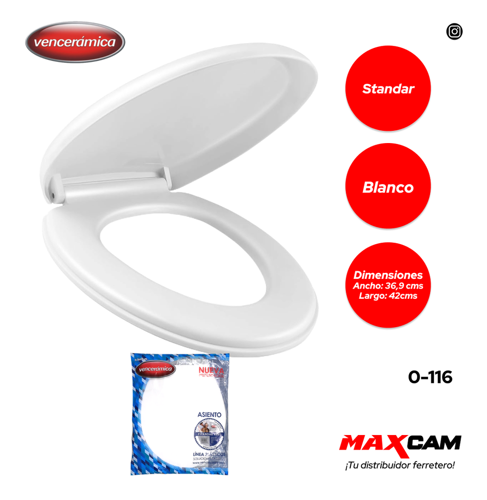 ASIENTO STANDARD PLUS BLANCO VENCERAMICA 0-116