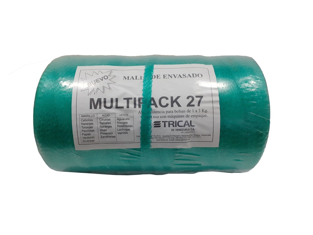 MALLA MULTIPACK 2750 1000x0,27MTS VERDE TRICAL 0-222