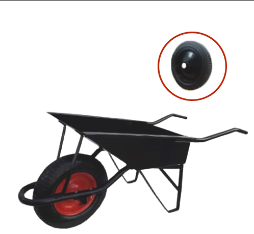 CARRETILLA GUERRERA R/MACIZA x 65 LTS RUTEL 0-295