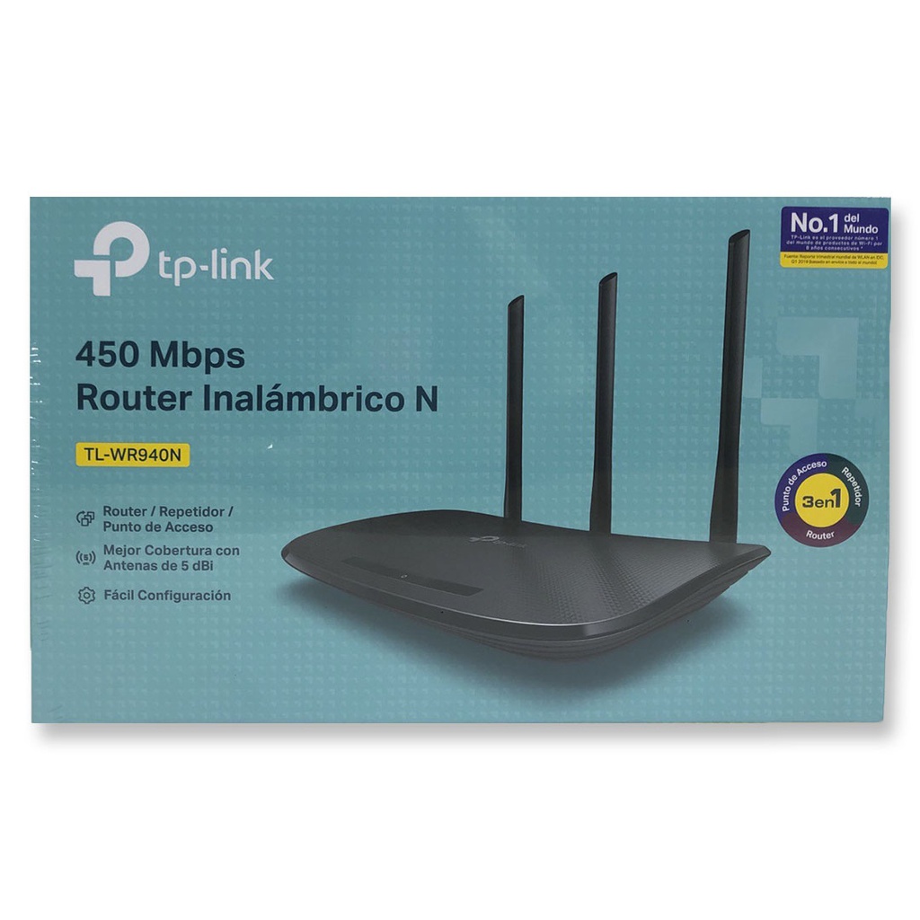 ROUTER TL-WR940N 450MBPS 3 ANTENAS FIJAS TPLINK 0-329