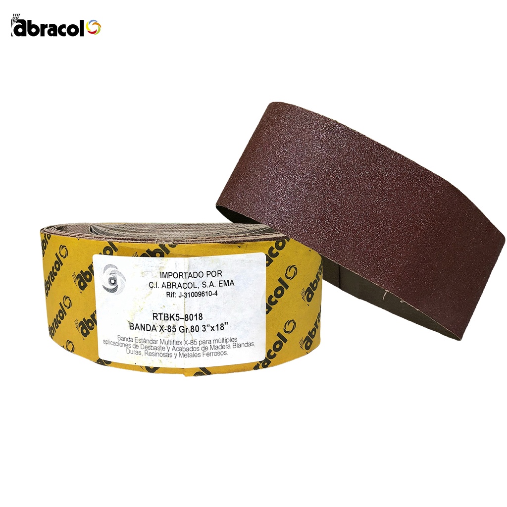 LIJA BANDA GRANO 80 3" x 18" x UNID 0-382