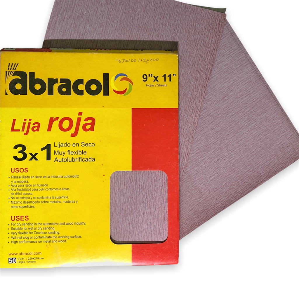 LIJA ROJA GRANO 240 ABRACOL 0-385