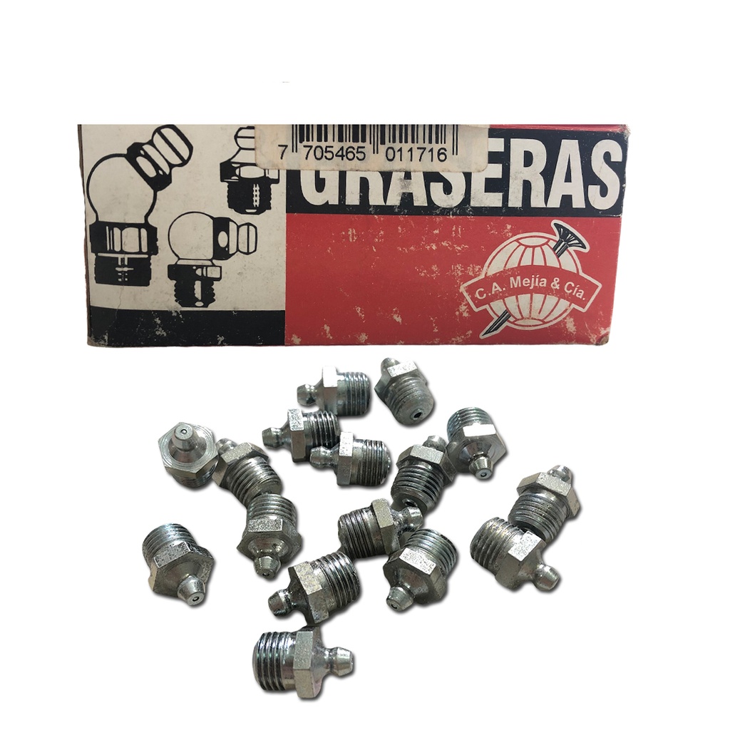 GRASERA 1/4" N.P.T 16 RECTA x 50 UNID MEJIA 0-397