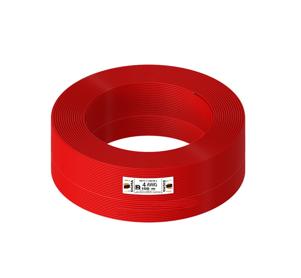 CABLE THHW 4 AWG 90° ROJO 100 MTS 100% COBRE ICONEL 0-485