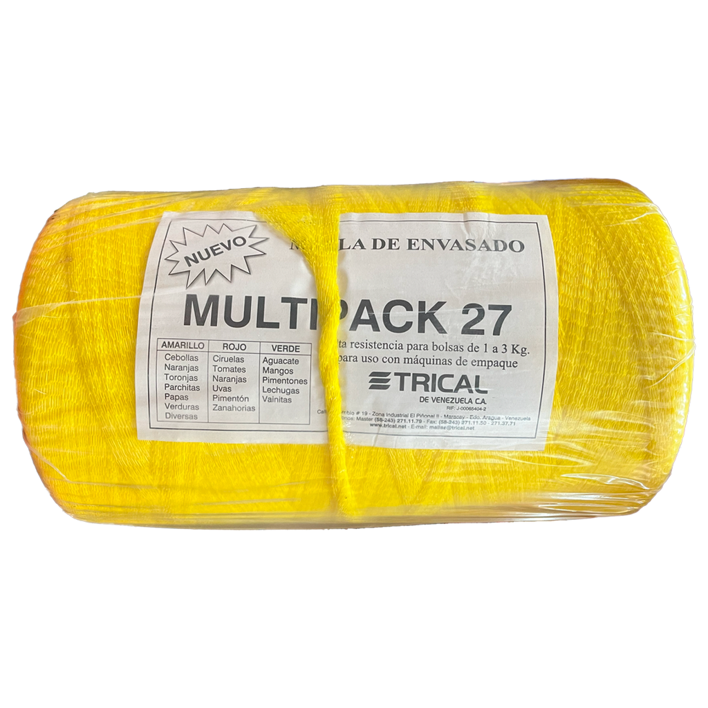 MALLA MULTIPACK 2750 1000x0,27MTS AMARILLO TRICAL 0-661