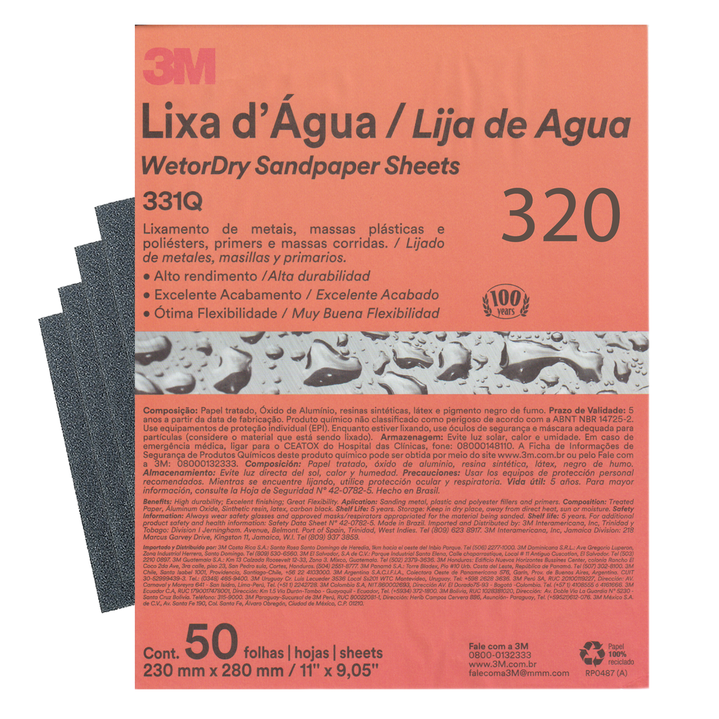 LIJA GRANO 320 3M (BRASIL) 0-682