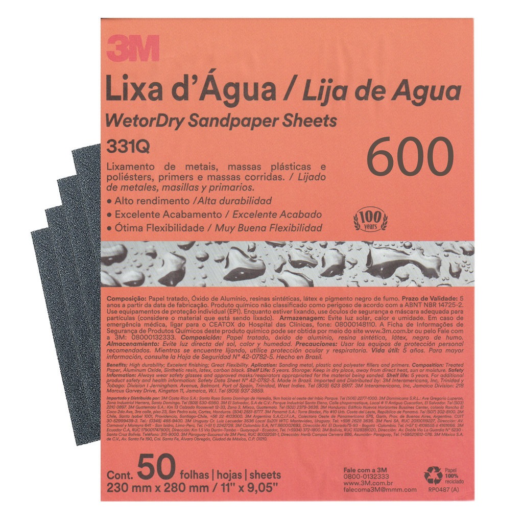 LIJA GRANO 600 3M (BRASIL) 0-684