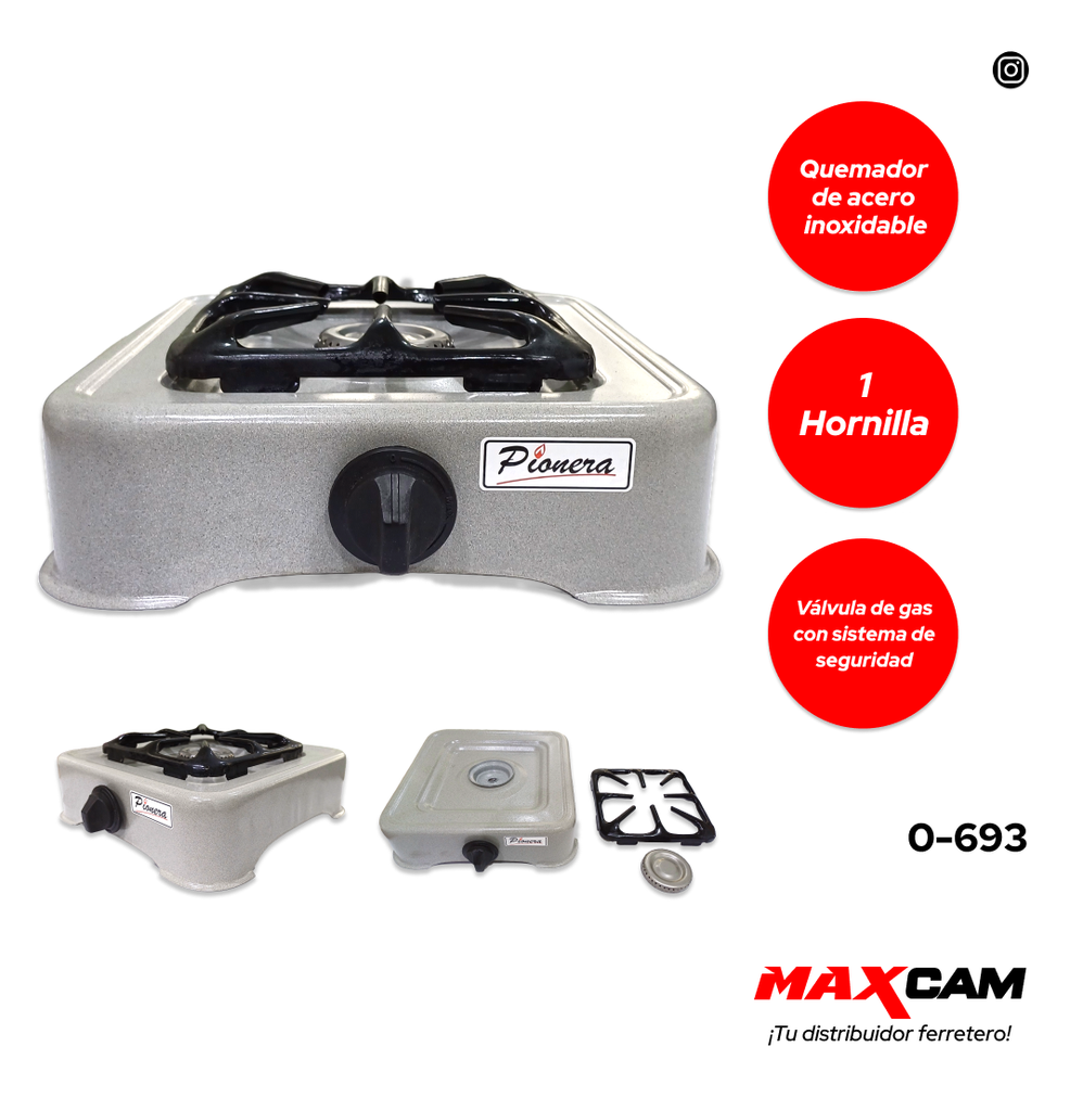 COCINA GAS 1 HORNILLA PIONERA 0-693