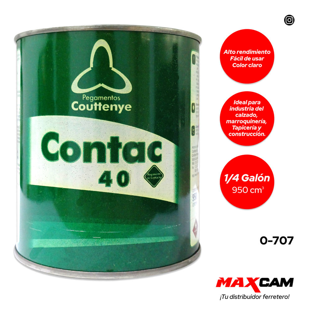 CEMENTO CONTAC 40 x 1/4 GLN COUTTENYE 0-707