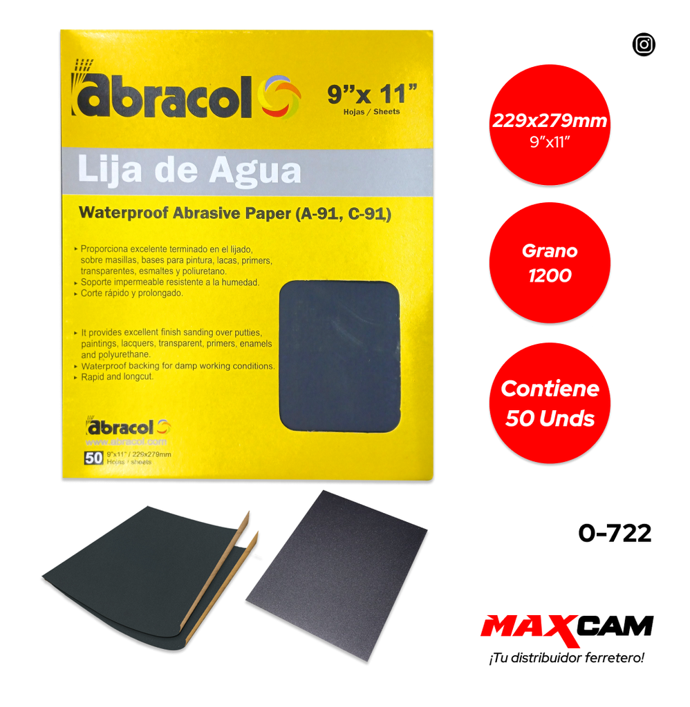 LIJA GRANO 1200 ABRACOL 0-722