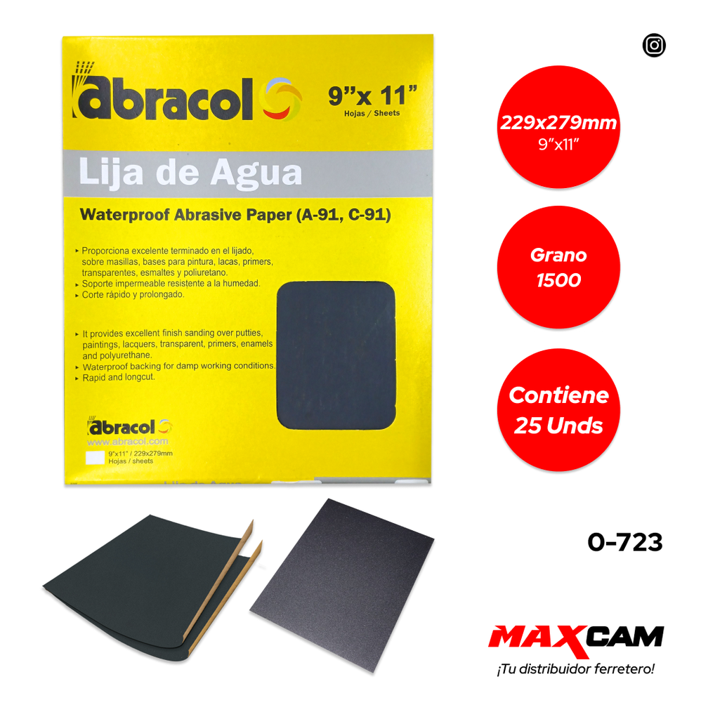 LIJA GRANO 1500 ABRACOL 0-723
