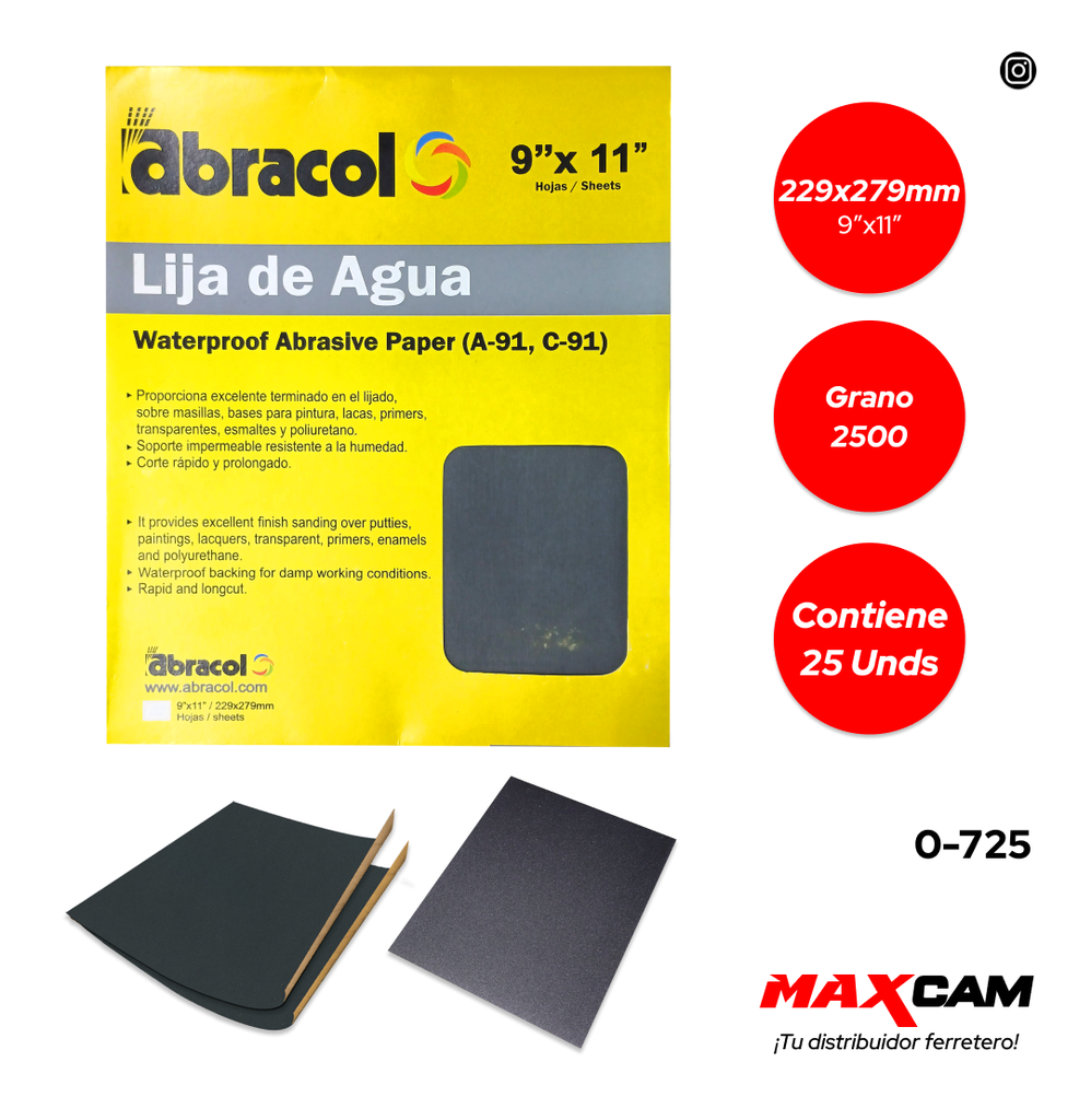 LIJA GRANO 2500 ABRACOL 0-725