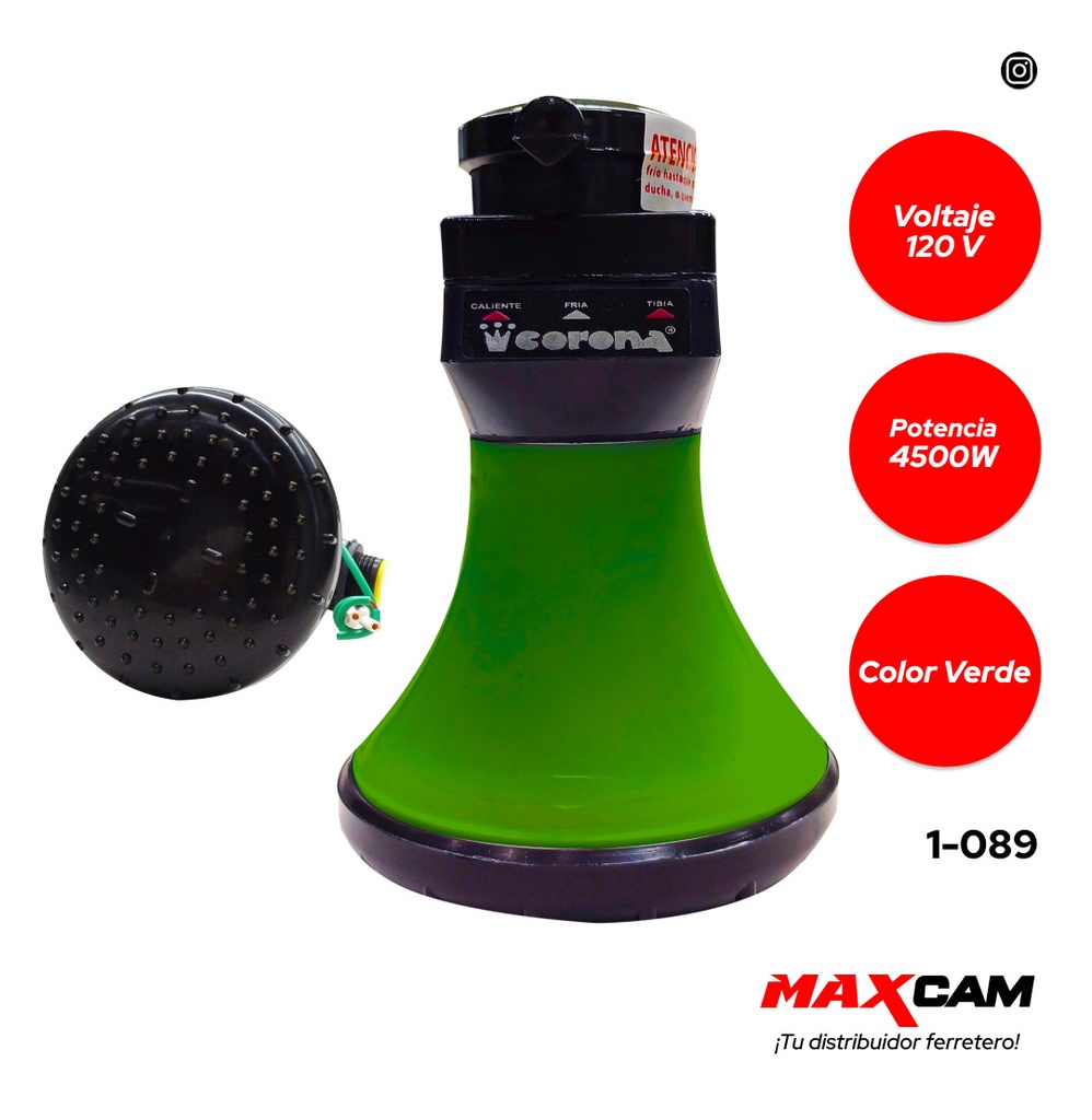 DUCHA CALENTADOR VERDE CORONA 1-089