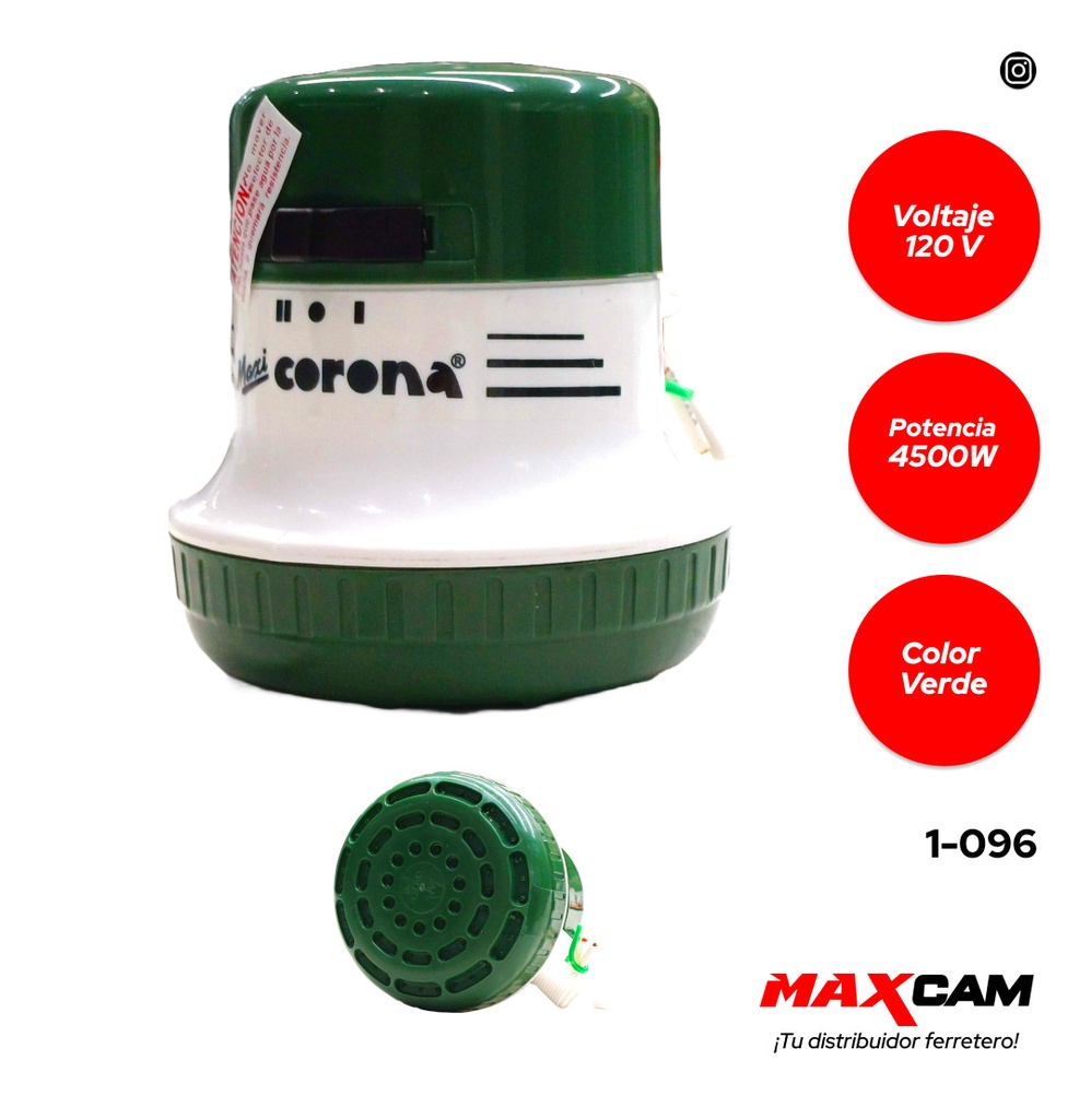 DUCHA CALENTADOR VERDE S/MANGUE MAXI CORONA 1-096