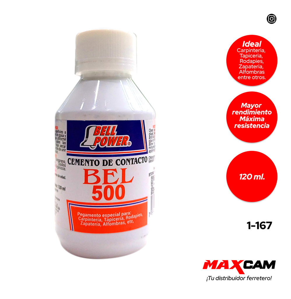 CEMENTO CONTACTO x 1/32 (120ML) BELL 500 POWER 1-167