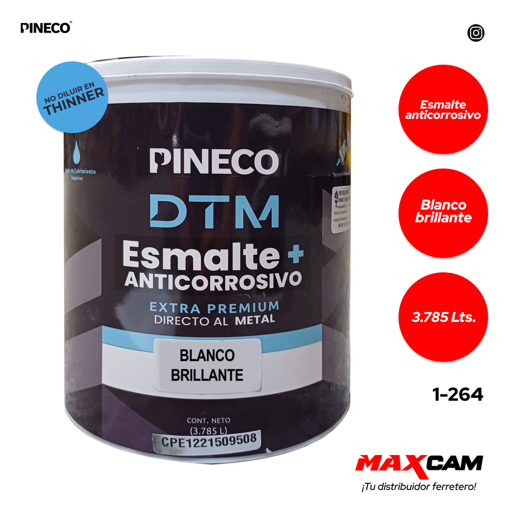 PINTURA ESMALTE ACRILICO BLANCO BRI x GALON PRESTIGE 1-264