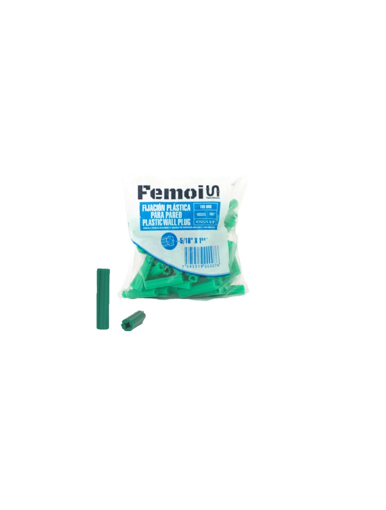RAMPLUG VERDE 1/4 x 100 UND FEMOI 1-425