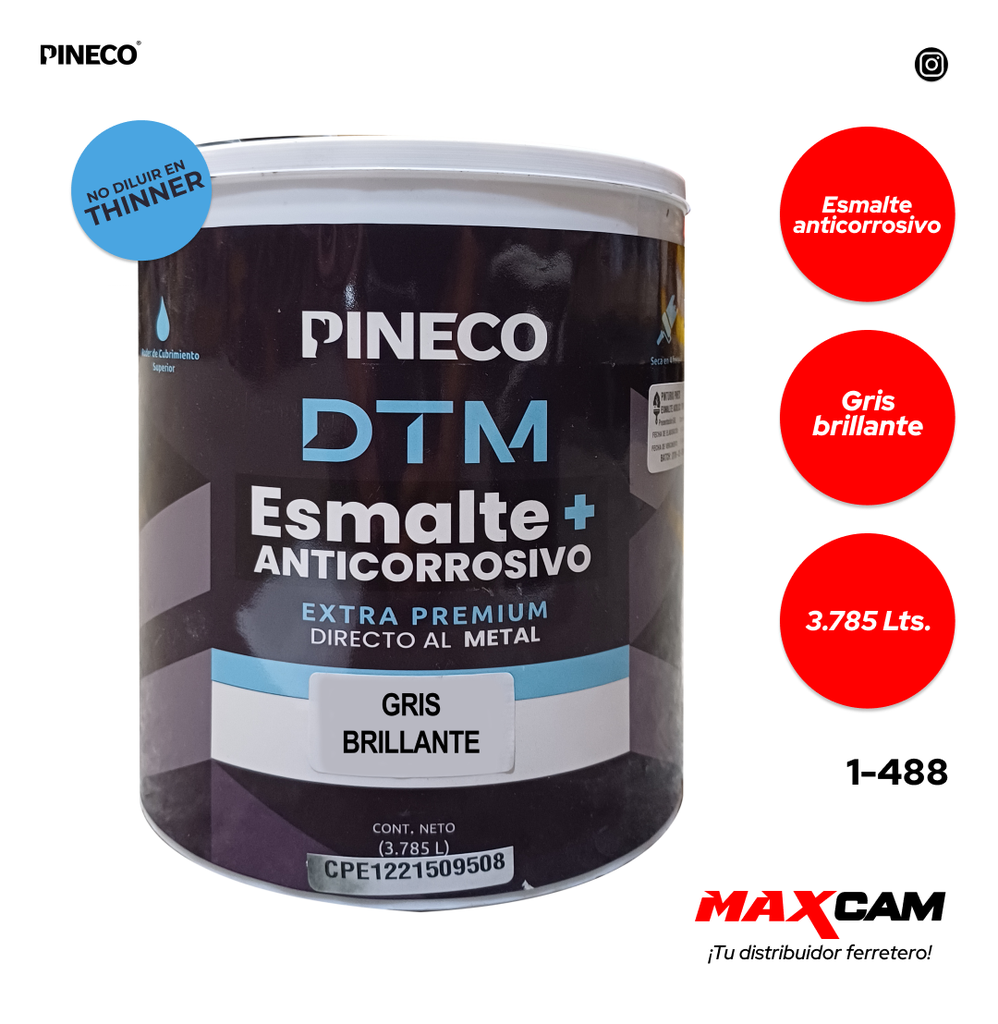 PINTURA ESMALTE ACRILICO GRIS BRI x GALON PRESTIGE 1-488