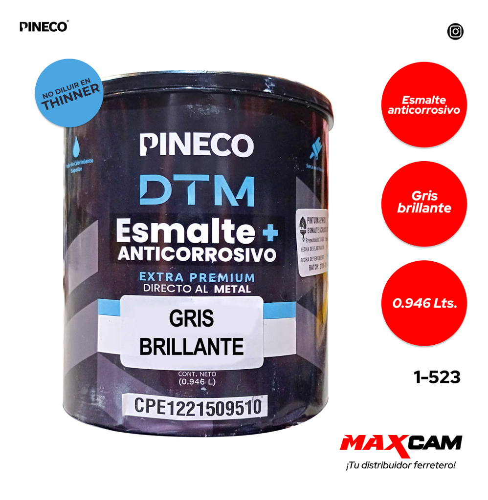 PINTURA ESMALTE ACRILICO GRIS BRI x 1/4 PRESTIGE 1-523