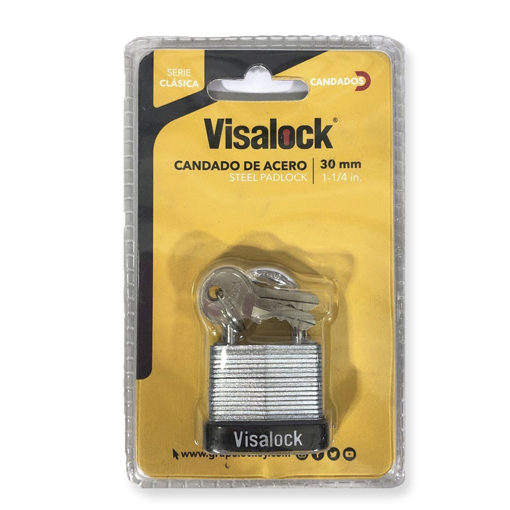 CANDADO ACERO 30MM VISALOCK 1-620