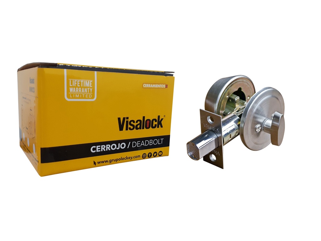 CERROJO LLAVE/MARIPOSA PLATA VISALOCK 1-626