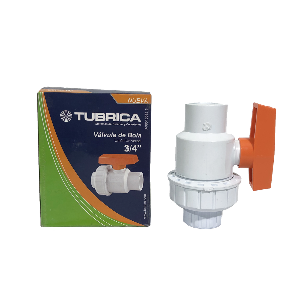LLAVE DE BOLA C/UNION PVC ROSCA 3/4" TUBRICA 1-683