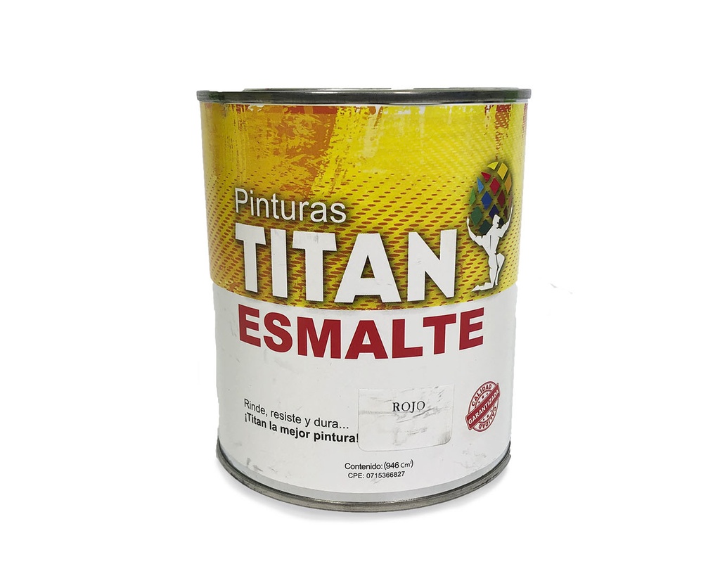 PINTURA ESMALTE ROJO x 1/4 GALON TITAN 1-709