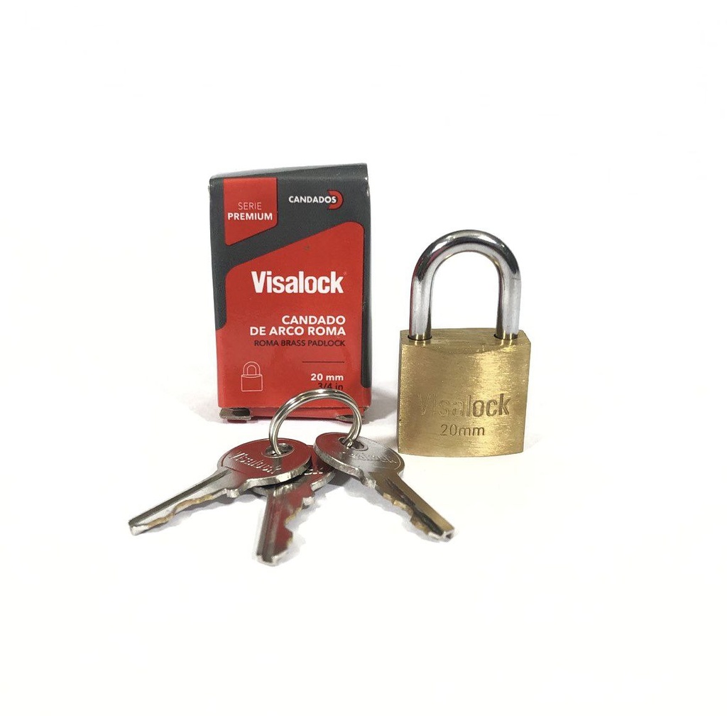 CANDADO LATON ARCO 20MM VISALOCK 1-743