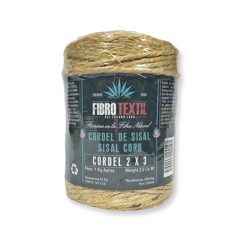 CORDEL SISAL 2x3 x 1 KG FIBRO TEXTIL 1-766