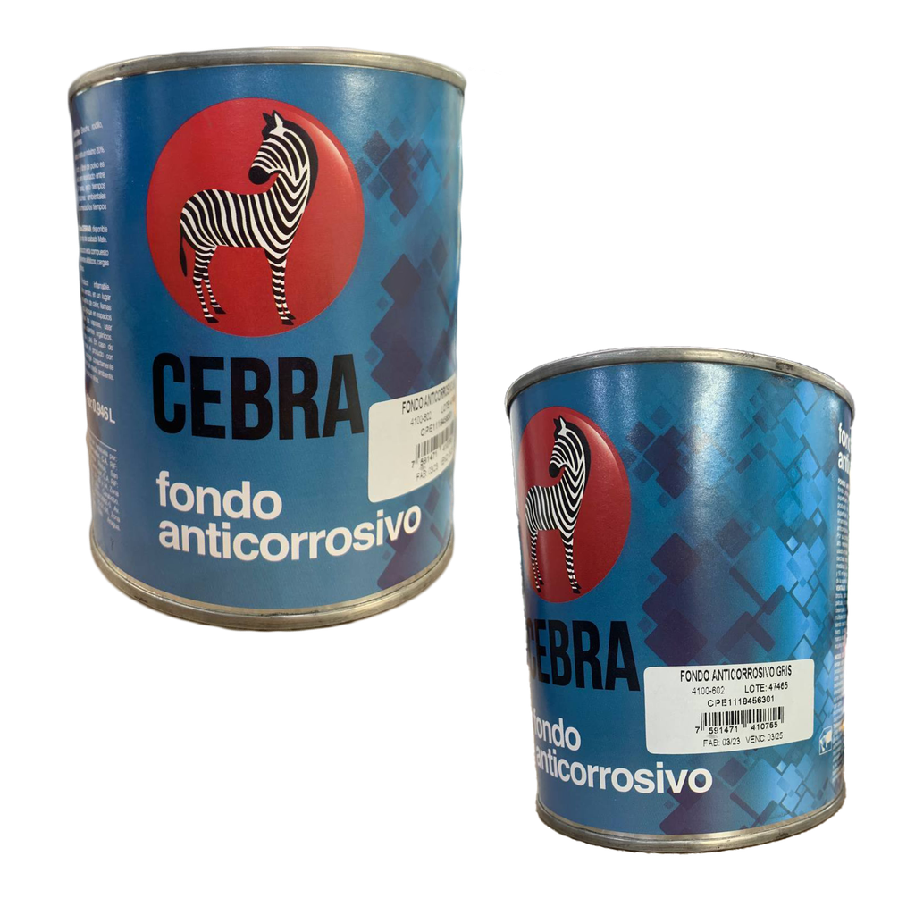 FONDO ANTICORROSIVO GRIS x 1/4 CEBRA 1-846