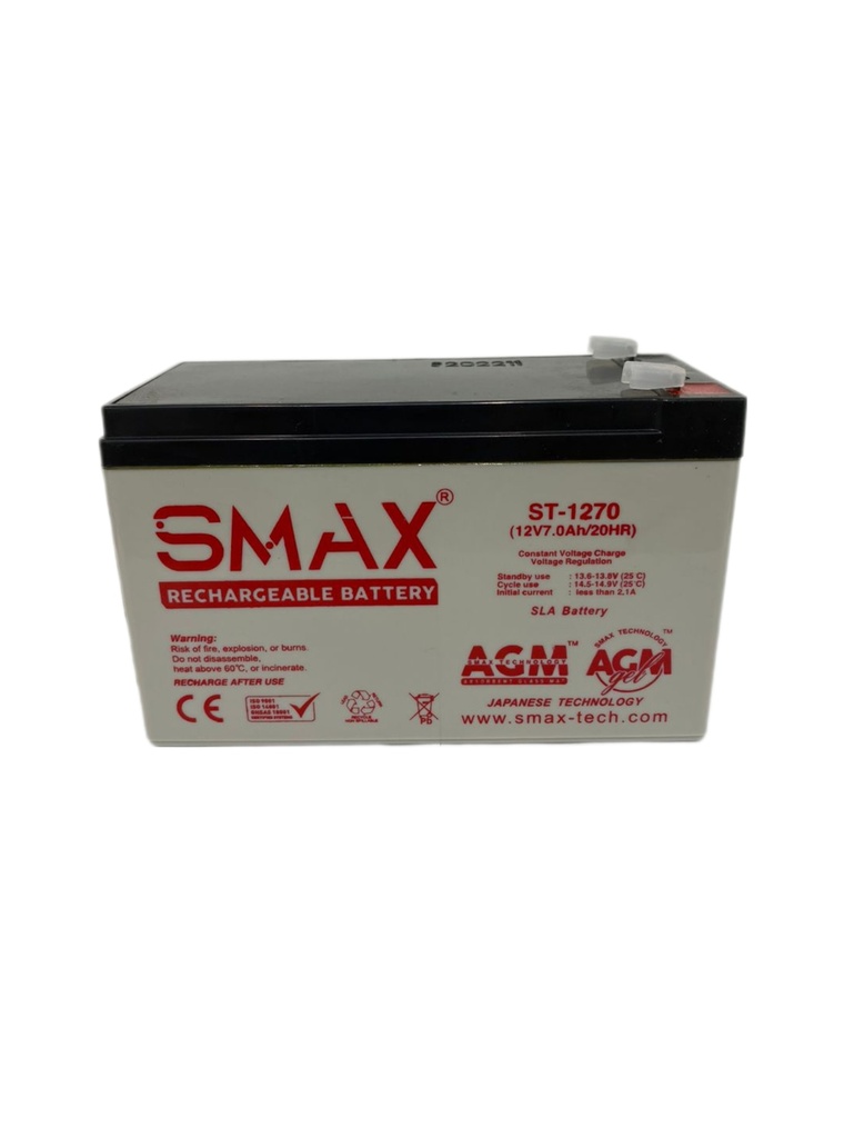 BATERIA AGM 6V 7.0AH 20HR SMAX 1-899
