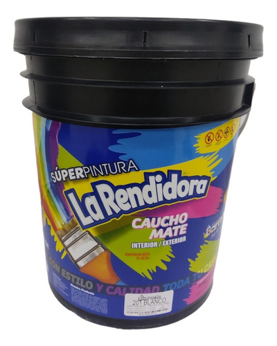 PINTURA CAUCHO BLANCA x CUÑETE LA RENDIDORA TIPO B 1-906