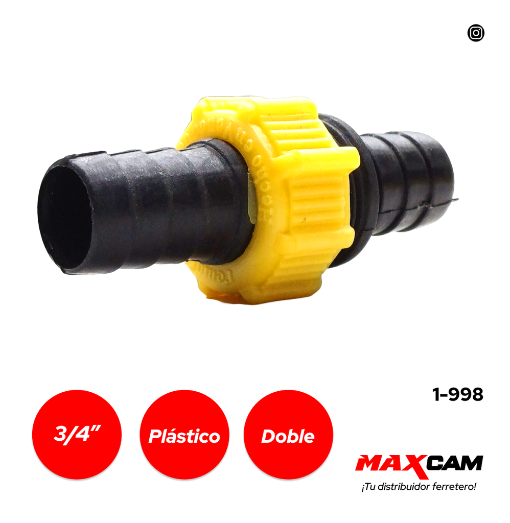 PICO MANGUERA PLASTICO DOBLE 3/4" FEMOI 1-998