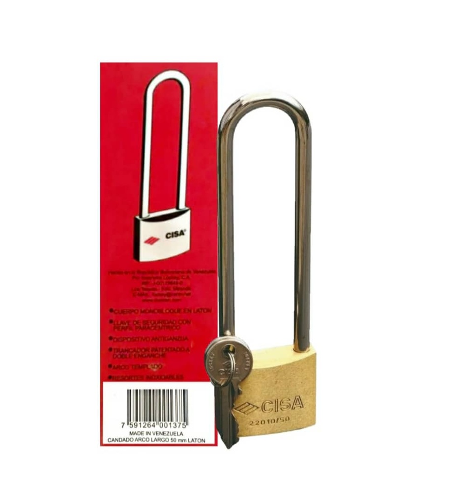 CANDADO LARGO 50MM CISA 2-114