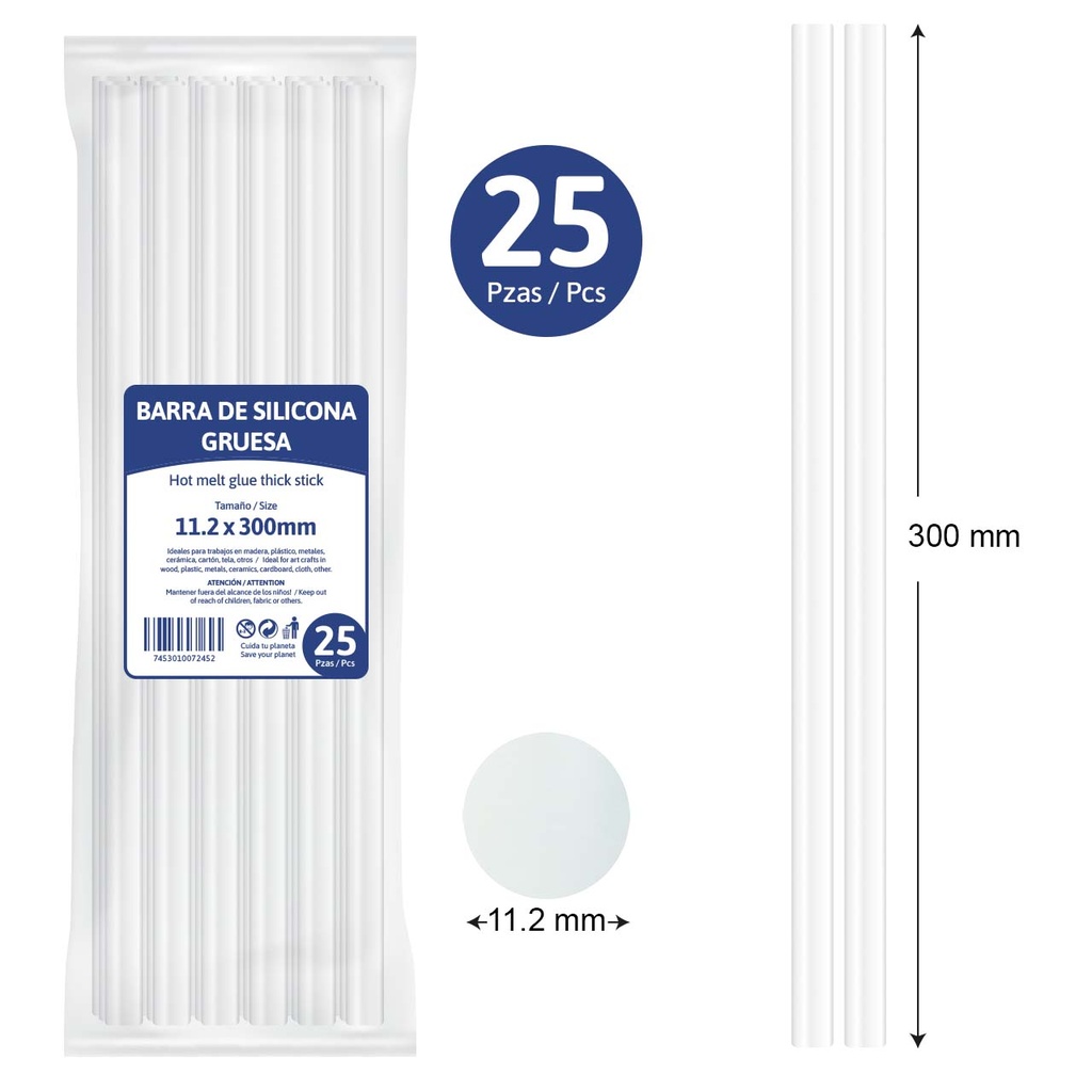 BARRA DE SILICON GRUESA x 25 UND 9-227