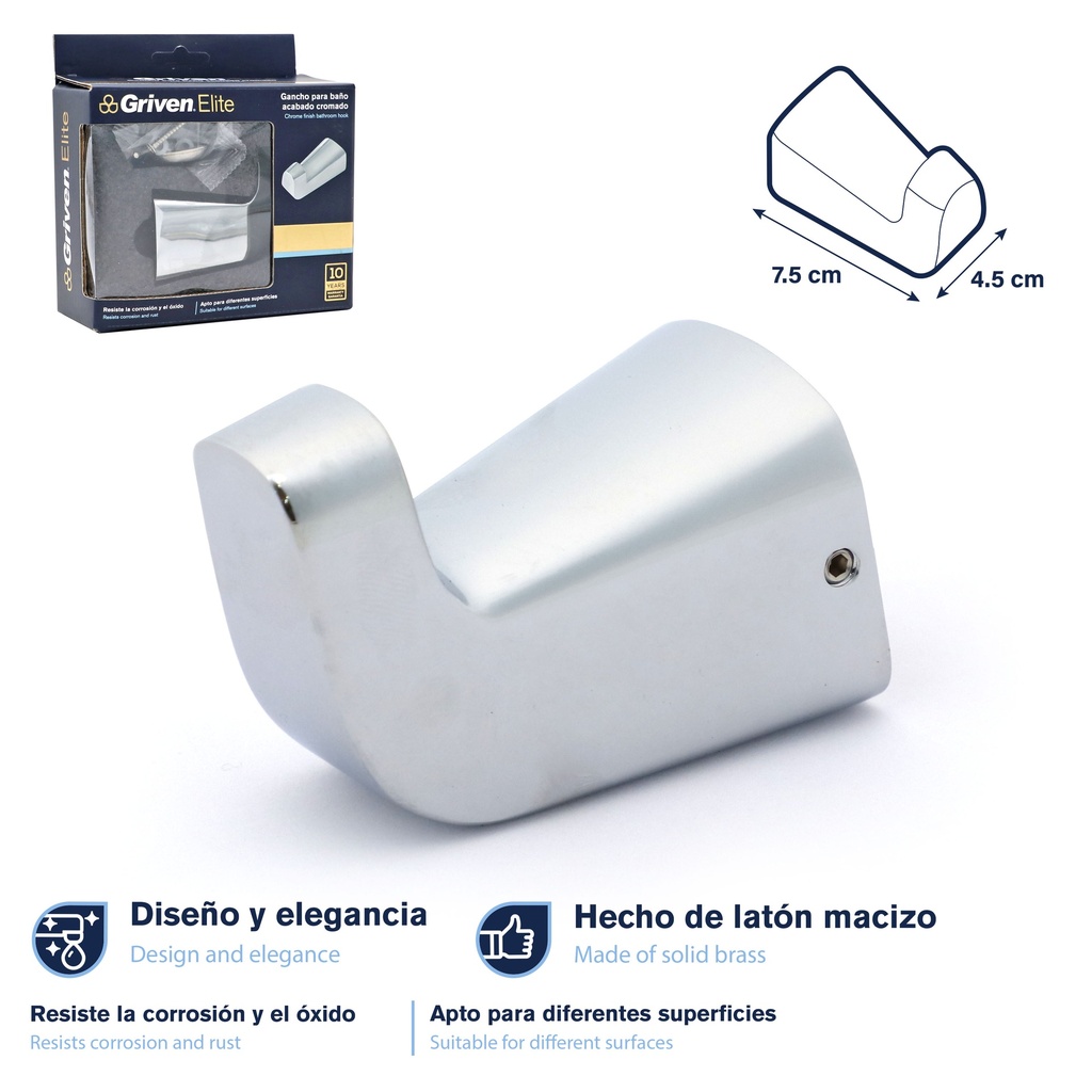 ACCESORIO DE BAÑO P/TOALLA T/GANCHO GRIVEN 9-228