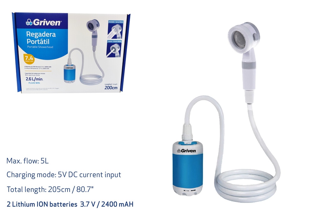 REGADERA PORTATIL x 200 CM GRIVEN 9-241