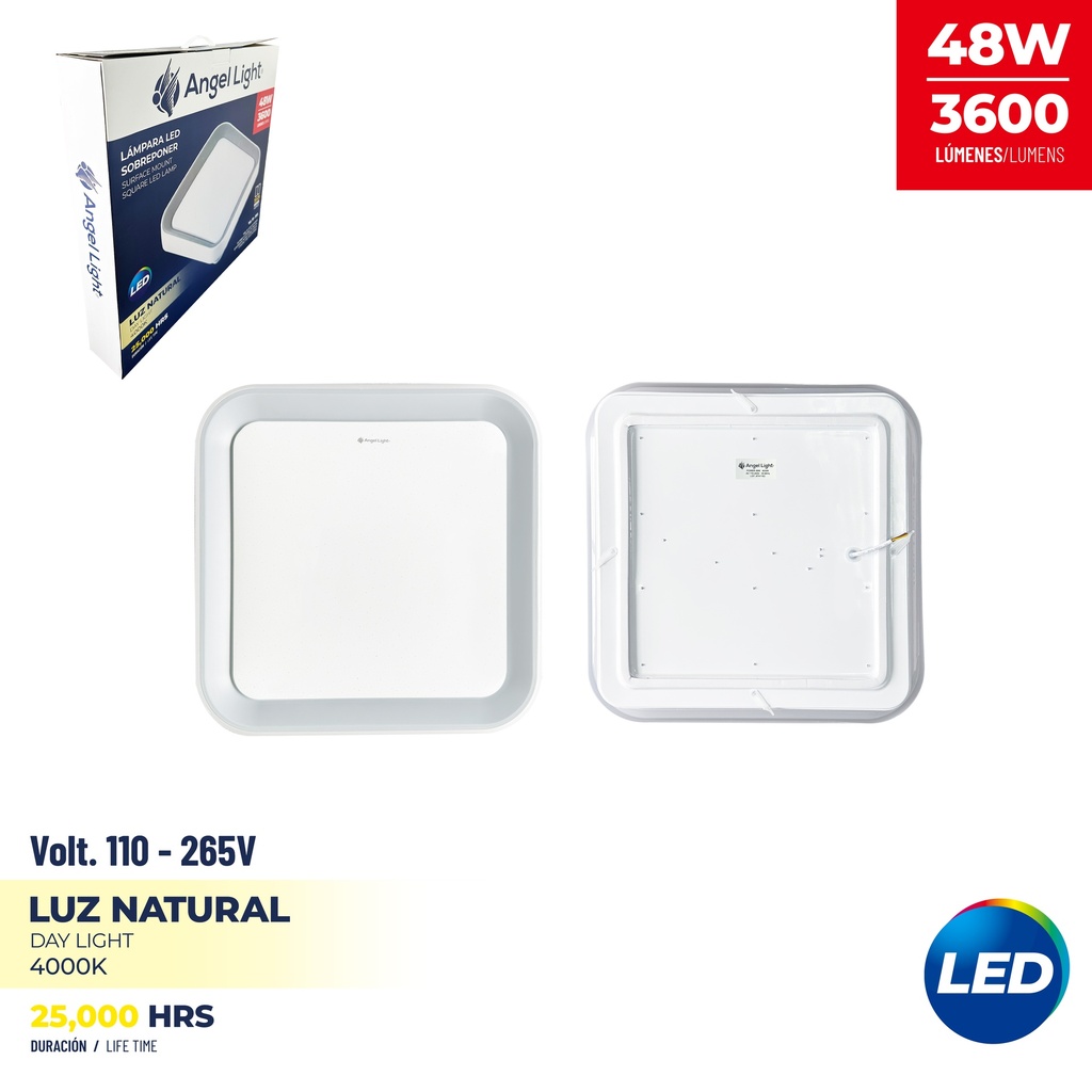 PANEL LED SUPER CUAD LUZ NATURAL 48W ANGEL L 9-272