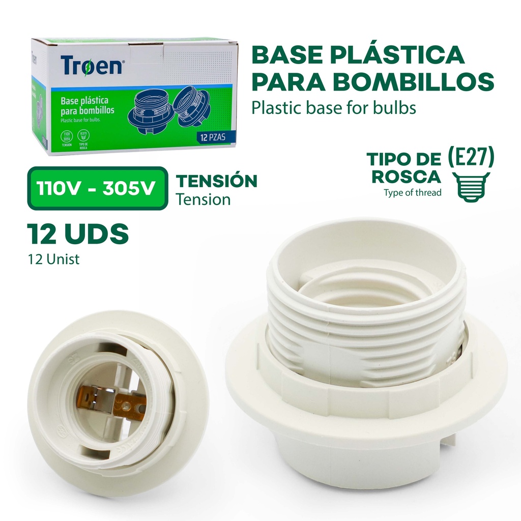 BASE PLASTICA P/BOMBILLO TROEN 9-287