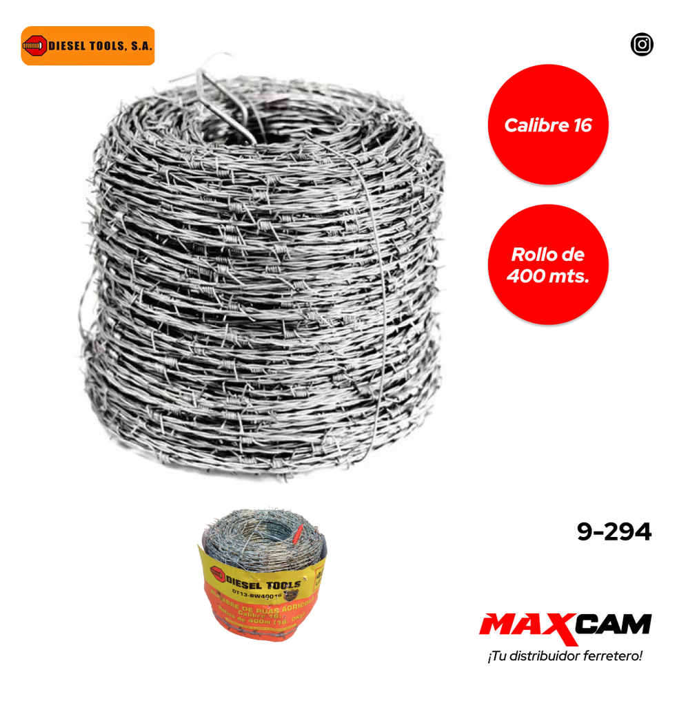 ALAMBRE PUAS 400M DIESEL TOOLS 9-294