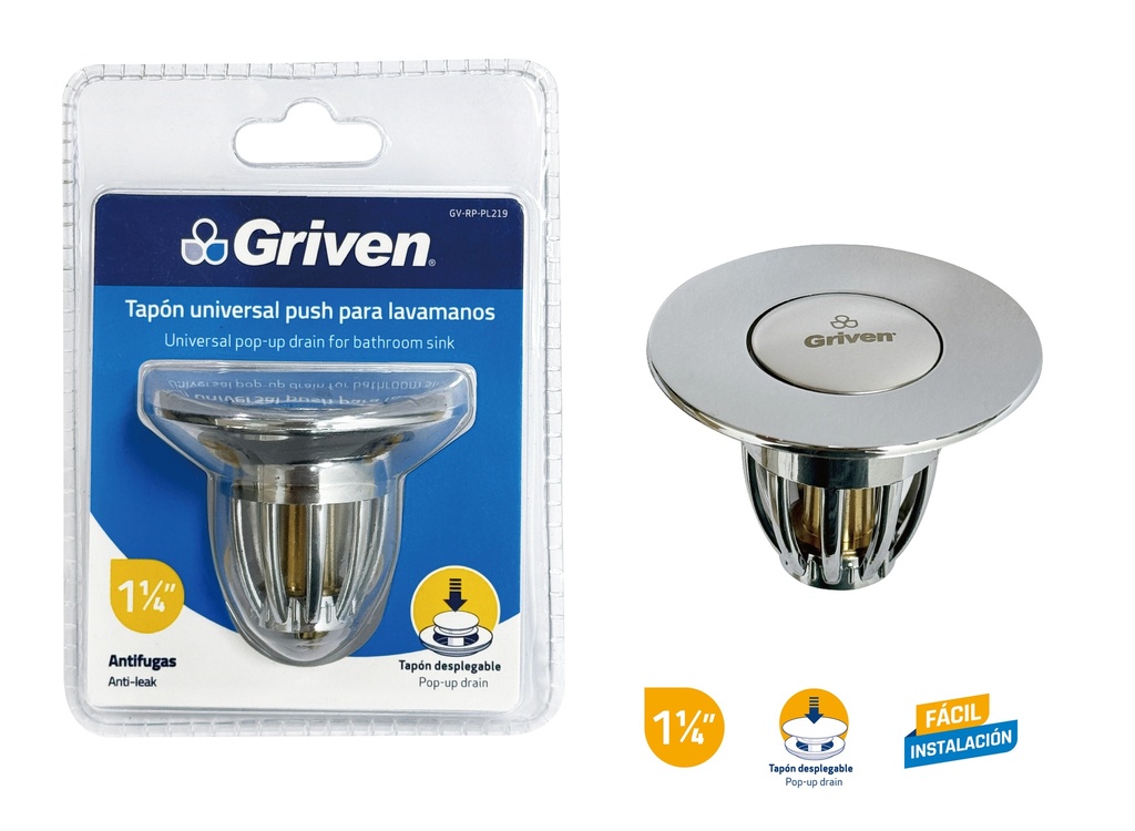 TAPON UNIVERSAL P/LAV PUSH GRIVEN 9-333