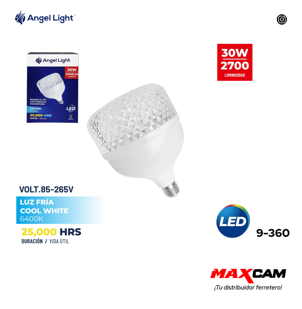 BOMBILLO LED 30W DIAMANTADO ANGEL L 9-360