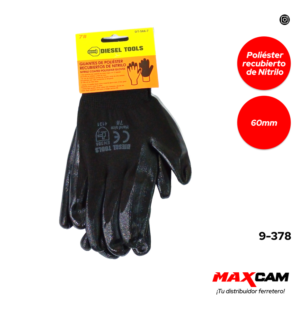 GUANTE RECUBIERTO NITRILO PAR DIESEL T 9-378
