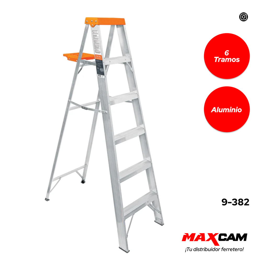 ESCALERA DE ALUMINIO 6 TRAMOS DIESEL TOOLS 9-382