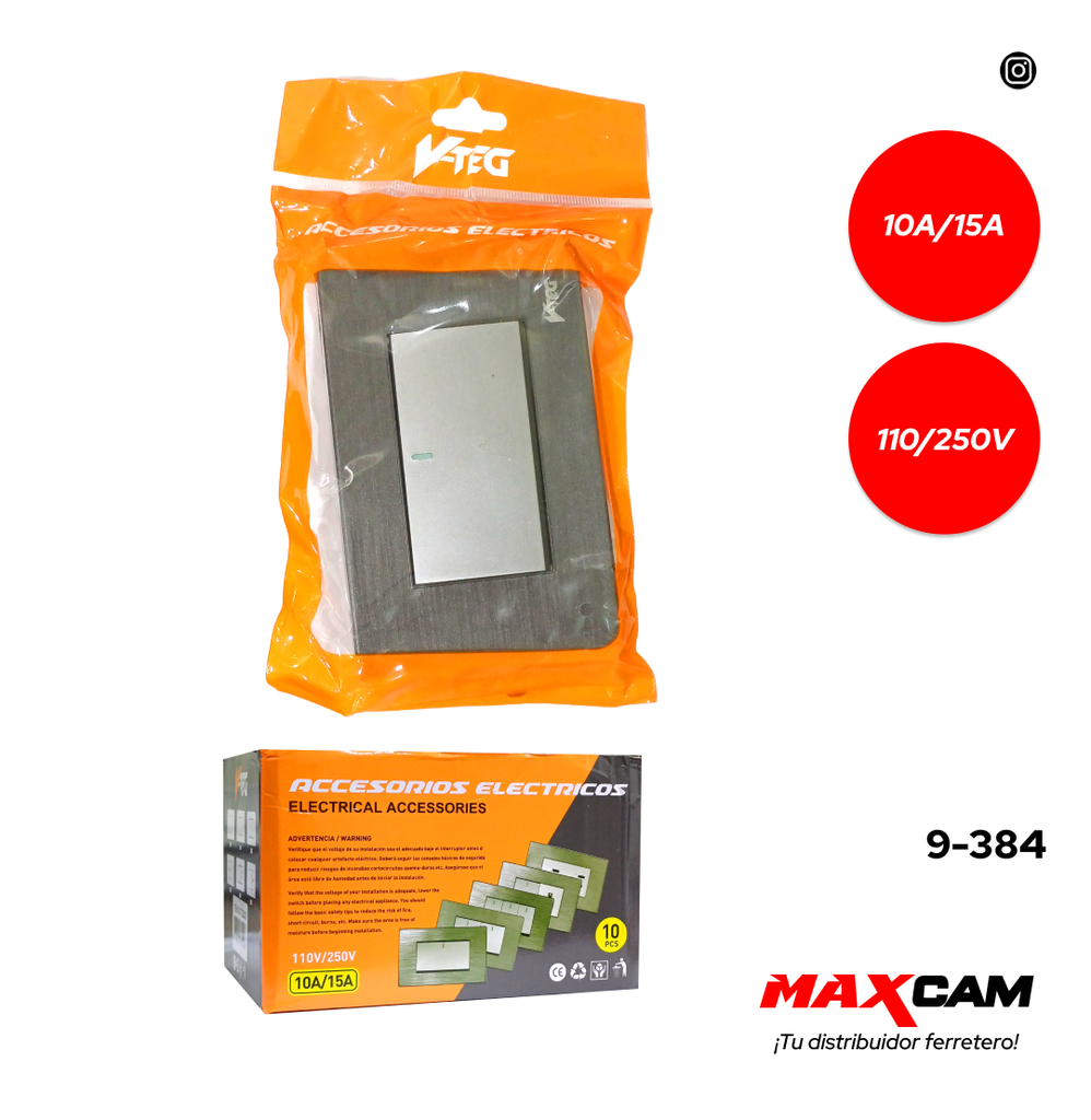 INTERRUPTOR P/TIMBRE GRIS V-TEG 9-384