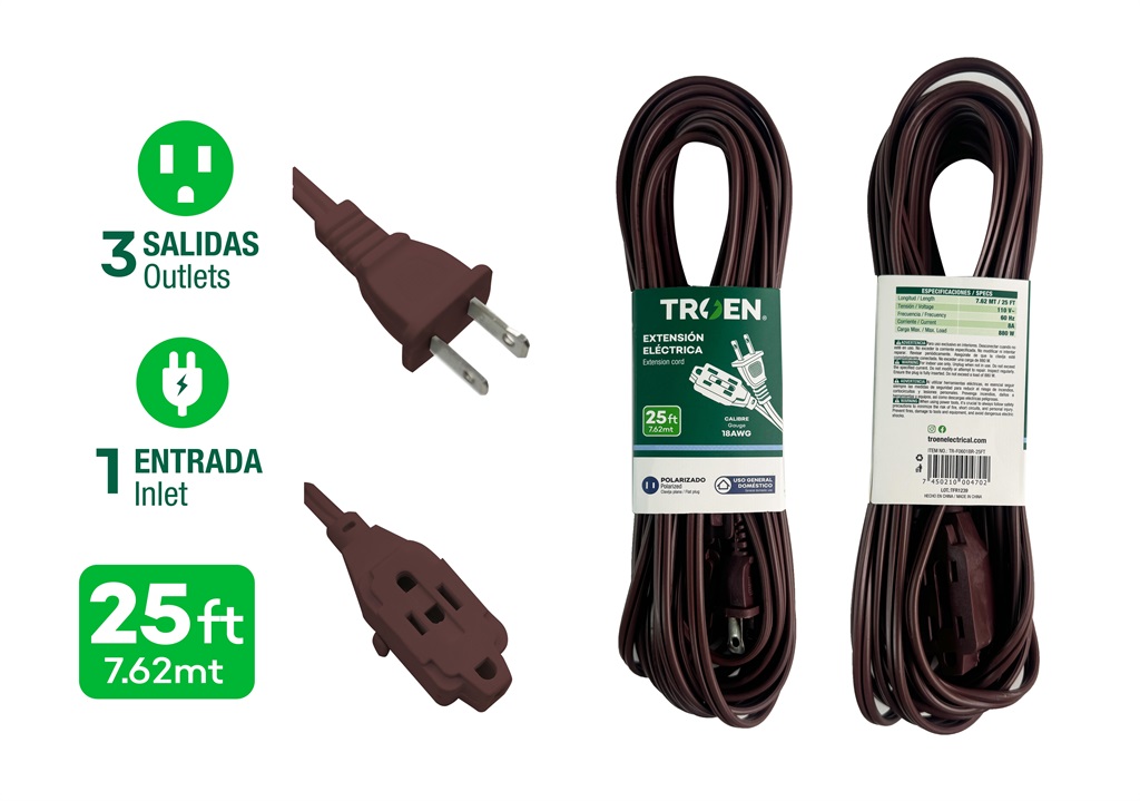 EXTENSION ELECTRICA 7.62 MTS TROEN 9-481