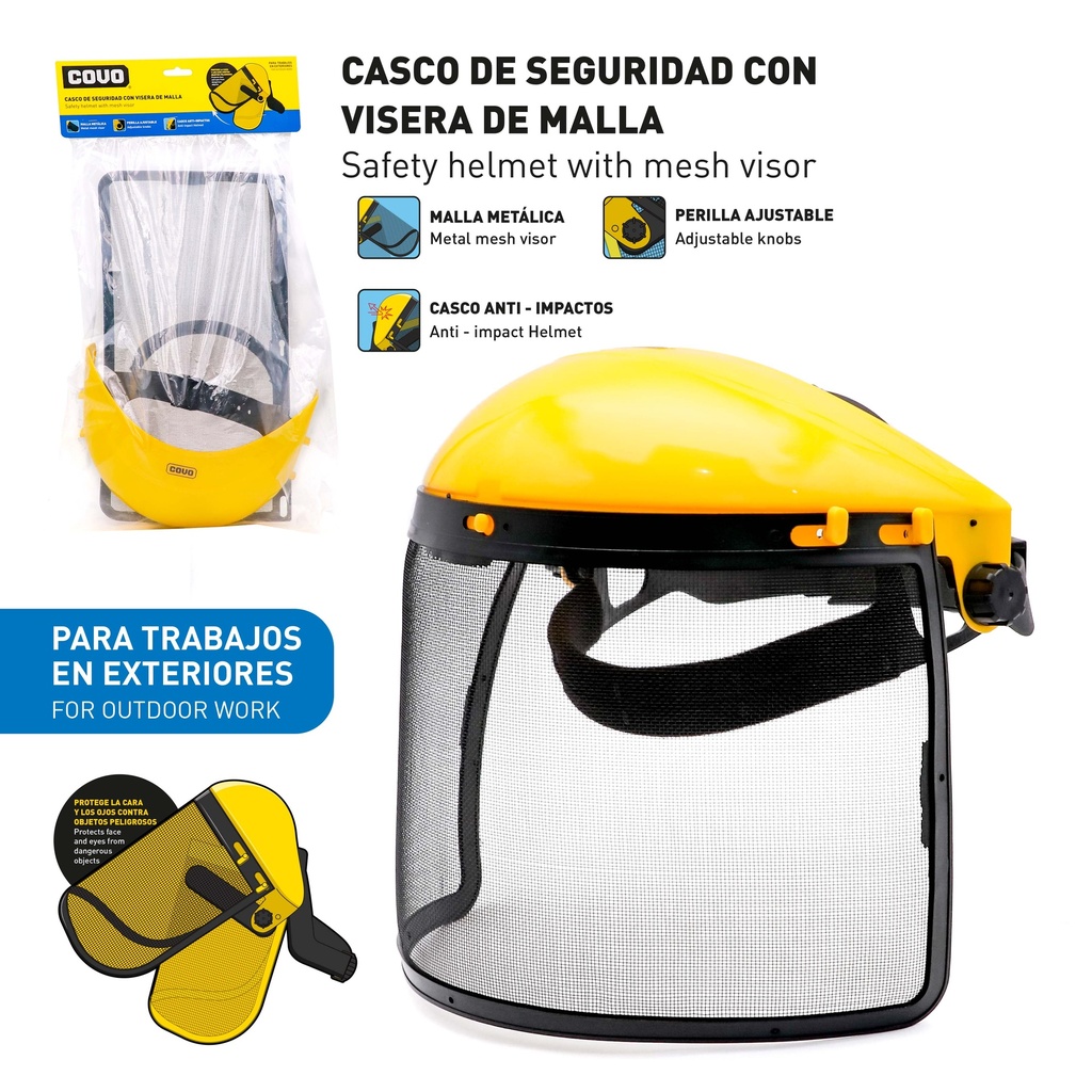 CASCO DE SEGURIDAD C/MALLA COVO 9-513